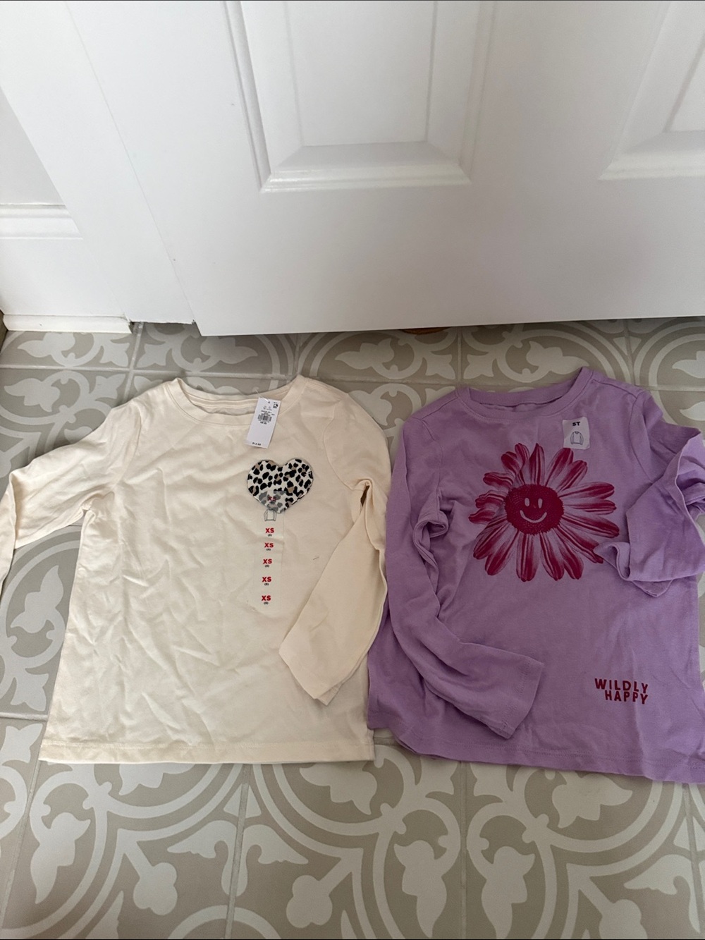 Old Navy Purple Long-Sleeve Tee with Happy Daisy. Price for both.